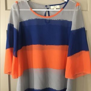 Umgee Sheer Stripped Tunic